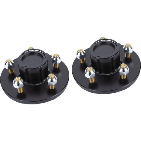 2 kits de moyeu de remorque 3500LB, 5 cosses, modèle de boulon de 4,5 pouces, pré-assemblé, graissé 1-1/16 à 1-3/8 (1/5)