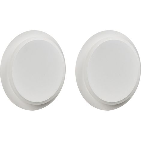 Set di 2 lampade da parete scandinave a LED Forma rotonda Verniciatura a polvere Metallo opaco Acrilico Bianco Semnon (1/5)