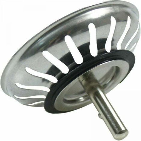 pezzo Cestello di scarico per lavello da cucina 79,3 mm - Filtro universale in acciaio inox, tappo a cestello a scomparsa - Lavabile in lavastoviglie, non si intasa e non trabocca -Crezuo