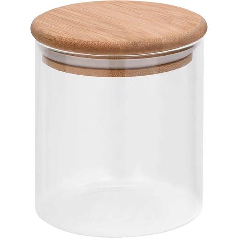 Pots de conservation en verre couvercle en bambou 10 pcs 600 ml (1/5)