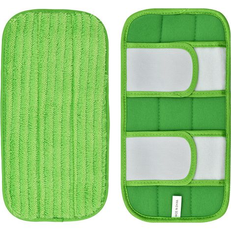 Lot de 2 tampons de nettoyage réutilisables, recharges en microfibre lavables, compatibles avec les serpillères Swiffer Sweeper, pour le nettoyage des surfaces et sols en bois dur (serpillère non incl (1/5)