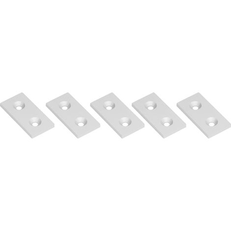 pièces Embouts de profilé en aluminium, plaques de recouvrement en alliage métallique pour pièces mobiles linéaires 4080 à double trou, argent (1/5)