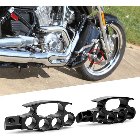 Repose-pieds avant de moto, pédales en aluminium CNC, accessoire universel modifié, noir