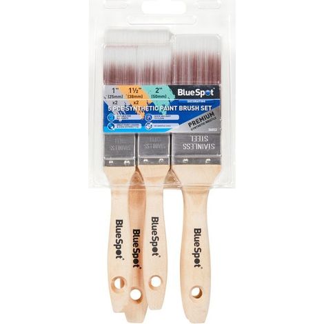 Blue Spot Tools 5 Piece Synthetic Paint Brush Set (2 Piece 1". 2 Piec- you get 5 (1/2)