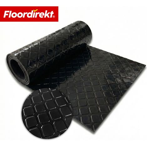 PVC-Bodenbelag Check Quadra Quadrat-Optik Schwarz 110 Breitex 100 cm (1/4)