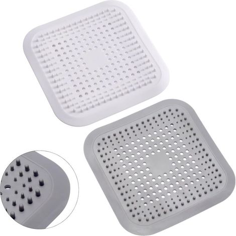 6Pcs Silicone Shower Hair Catcher with Suction Cup, Drain Protector Sink Filter, Universal Hair Filter for Bathroom, Bathtub, Kitchen (Whitex3 + Grayx3)