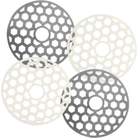 Protection de drain 4 pièces, filtre à cheveux, bouchon de douche, crépine d'évier de cuisine et de salle de bain, gris et blanc