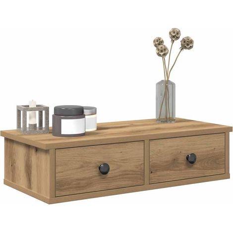 Wandregal mit Schubladen Artisan-Eiche 60x28x15cm Holzwerkstoff