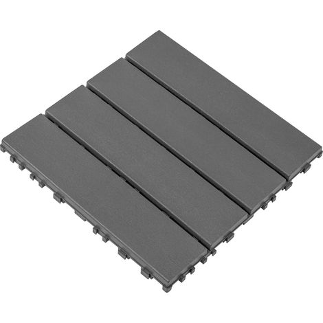 Dalles de terrasse clipsables antidérapantes en polypropylène, faciles à poser et à nettoyer, pour balcon, patio ou salle de bain - CHICFURN (1/5)