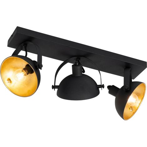 Industrial Ceiling Light Black with Gold 3-Light Adjustable - Magnax (1/4)