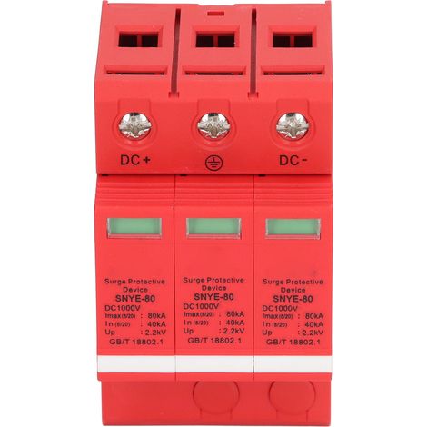 Parafoudre 80kA 1000V, parasurtenseur 3P pour coffret de distribution, protection contre les surtensions, paratonnerre de puissance, dispositif de protection triphasé. (1/5)
