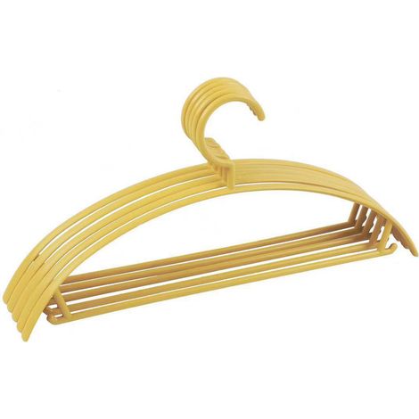 [Cintre] Lot de 10 cintres adultes épaissis anti-dérapants en forme semi-cercle - ABS & Acier Manganèse - 41 cm - Jaune - Pour Maison & Dormitory