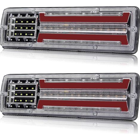 Clignotant Stop LED Feu arrière de remorque Rectangulaire Clignotant Frein Inverse Feu arrière LED pour remorque de camion 24V 2pcs (LED131) (V-pattern) (Modèle I, M) (1/5)
