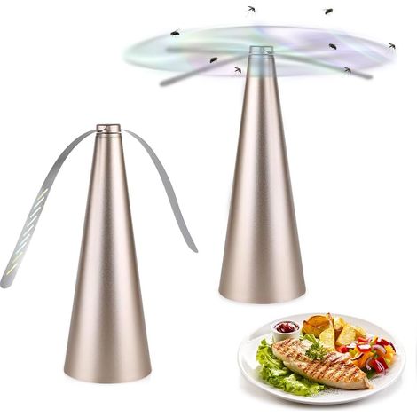 Anti-mouches, ventilateur portable, anti-moustiques, ventilateur de table anti-moustiques (pack de 2, doré) (1/5)