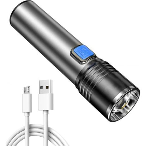 Lampe torche LED UV rechargeable à focalisation variable, lumière UV-bleue 395 nm, étanche, luminosité réglable (1/5)