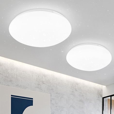 Lampada da soffitto LED, Set di 2， decoro a cielo stellato, plafoniera luce bianca 6500K Ø16.5CM , LED integrati 5W, lampadario per camera da letto o soggiorno a risparmio energetico, plastica