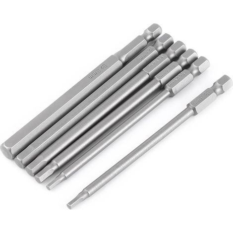 Set mit 6 magnetischen Schraubendreherbits (100 mm, H2,5–H8, 1/4 Zoll) mit Sechskantschaftverlängerung (1/5)