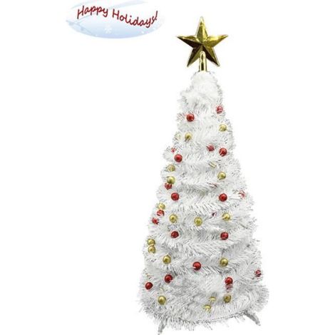 Sapin de Noël Artificiel - - 60cm - Blanc - Plastique - Intérieur (1/5)