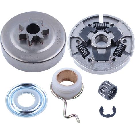 Jeu de rondelle, clip et engrenage à vis sans fin pour tambour d'embrayage 325" 7T compatible STIHL 025 023 021 MS250 MS230 MS210 Tronçonneuse 1123 160 2050/1123 640 2074 (1/5)