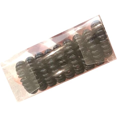 Élastiques à cheveux en spirale élastiques, confortables et en forme de cordon de téléphone, pour filles (noir) (1/5)