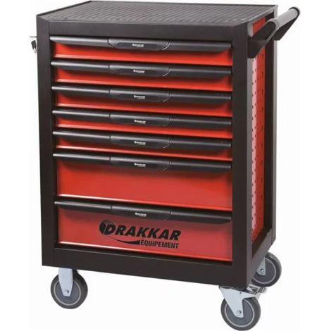 Drakkar Equipement – Servante d'atelier 7 tiroirs – Charge max 360kg – Dimensions 675x450x980mm – Roues pivotantes pour mobilité optimale