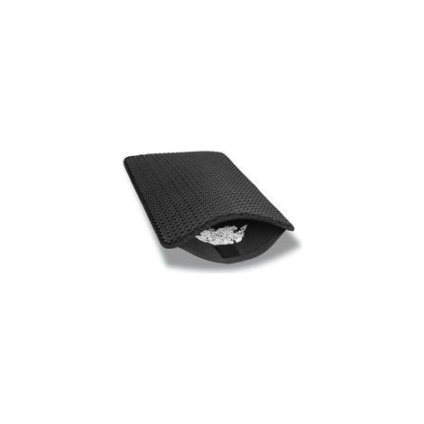 Noir,Tapis de litière pour Chat, 30x45cm Tapis Litière Chat Bac à Litière pour Chats, EVA Imperméable Conception en nid d'abeille à Double Couche Tapis de Toilette Chat, Convient aux Petits Animaux (1/5)