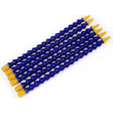 Lot de 6 tuyaux de refroidissement flexibles bleu et jaune de 30 cm, embout rond à 2 points, pour diverses machines (1/4)