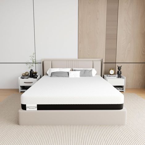 Mattress 160 x 200 cm, Height 26 cm, H3 Firm, Gel Memory Foam Mattress, Double Cold Foam Mattress, 7 Zone Body Pressure Relief (160 x 200 x 26 cm) (1/5)