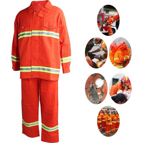 Feuerfester Schutzanzug Typ 97, feuerfestes Isolierband, Reflexband, feuerfeste und wärmeisolierende Kleidung, feuerfeste Trainingsuniform in Größe XXXL (1/5)