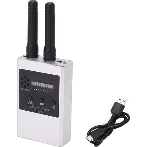 Détecteur de signaux RF sans fil haute sensibilité, caméra GPS anti-espion, 10 niveaux LED, 300-2700MHz, argent (1/5)