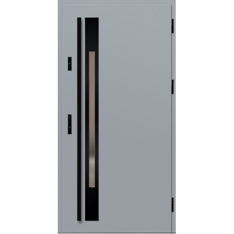Porte d'entrée en acier avec cadre en aluminium WELS 1 gris 90200 -100200 cm - Poussant: Droit - Dimensions: 100 cm (1/5)