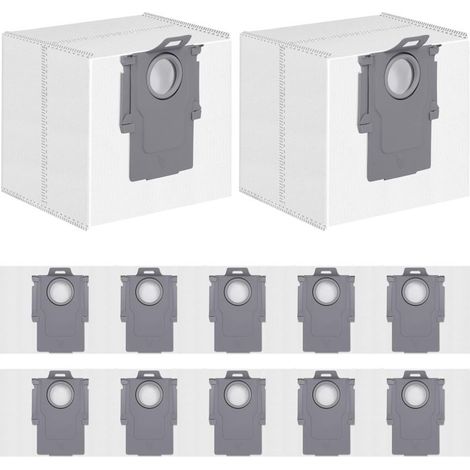 Lot de 12 sacs à poussière : sacs de rechange jetables grande capacité (3,6 L) pour aspirateur robot – Compatibles avec les modèles Roborock Q7/Q10/Q5/Q8/S7/S8 (1/5)