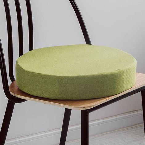 Round Dining Chair Cushion, Kitchen, Garden, Removable Cover for Indoor Outdoor, Living Room, Patio, Office, Shop - 45 x 45 x 8 cm, Green (1/4)
