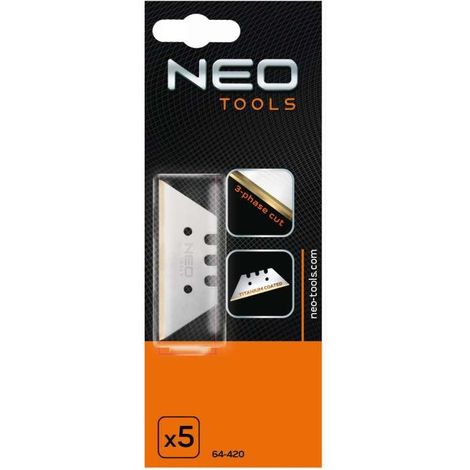 Lames de cutter trapézoïdales NEO TOOLS 64-420 5 pièces (1/3)