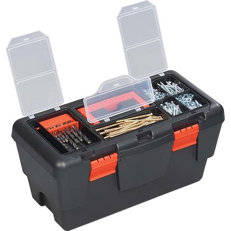 DEKTON TOOL BOX 19"" PLASTIC CHEST BAG STORAGE BAG CASE & TRAY DT50132 (1/5)