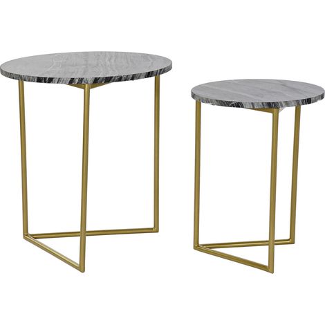 Auxiliary Table Set 2 Marmormetall 40x40x45 Black Marmor Metal Material Mehrfarbige Farbfamilie Hilfstabellen Details (1/4)