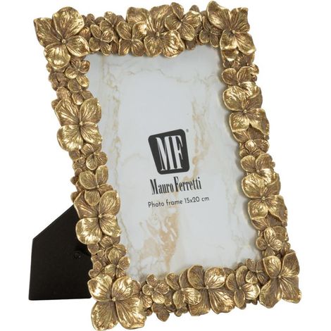 Cornice portafoto con rilievi floreali oro L 21.5 x H 26.7 cm (1/5)