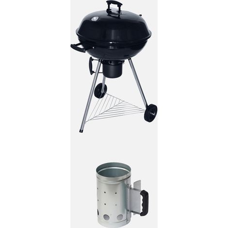 Barbacoa de carbón con chimenea de encendido