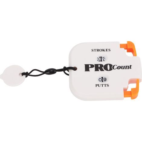 Compteur de Golf Portable Mini, Double Face avec Réinitialisation Instantanée, Blanc et Orange pour Comptage de Coups (1/5)