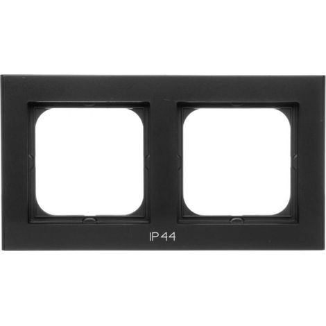 Sonata Doppelrahmen für IP44-Schalter, schwarzmetallic RH-2R/33