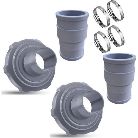 Adaptateur pour tuyau d'aspiration de piscine – Raccord de remplacement pour tuyau de séparateur Intex Bestway (gris) (1/4)
