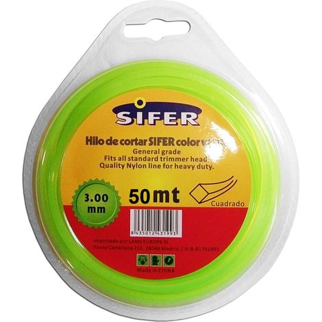 DECESPUGLIATORE QUADRATO VERDE SIFER FILO 3 MM x 50 M