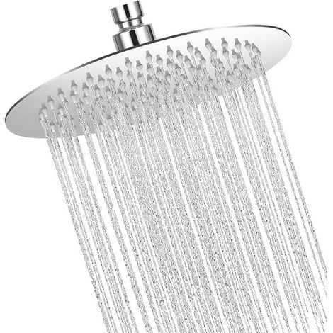 8 Pouce/20cm Tete de Douche Rond Pomme de Tete de Douche Tête de Douche Pluie, Tête de Douche en Acier Inoxydable, Acier Inoxydable 304 Rotatif 360° (1/3)