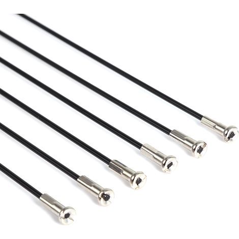 36 pièces Rayons Noirs pour VTT, Écrous Inclus - Kit Complet Roue Vélo 259mm (1/4)