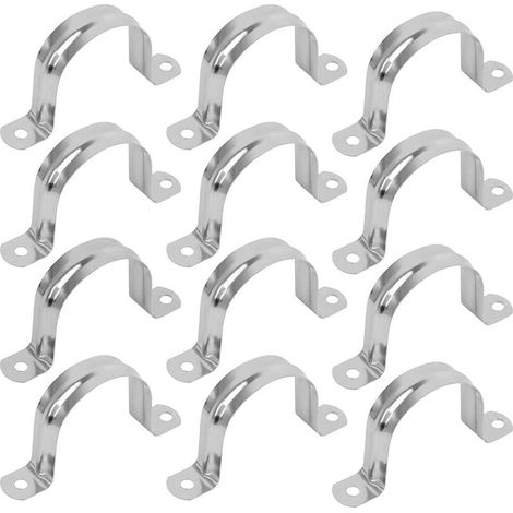Colliers de Serrage en U 20Pcs, 50mm Serre joints à Tuyaux U tube Pince Anneau en Acier Inoxydable pour Fixation du Support de Tuyau, Bague de Raccordement du Collier de Serrage (1/5)