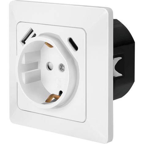 LogiLink 18W USB-C Power Delivery Unterputz-Steckdose Weiß (1/5)