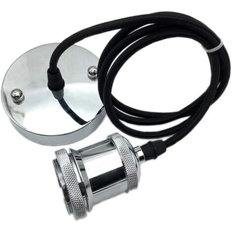 Geflochtenes Aufhängekabel – Retro-moderner Industriestil, ideal für Küchen, Esszimmer und Bars – 1 Stück, E27-Fassung, silber (1/4)