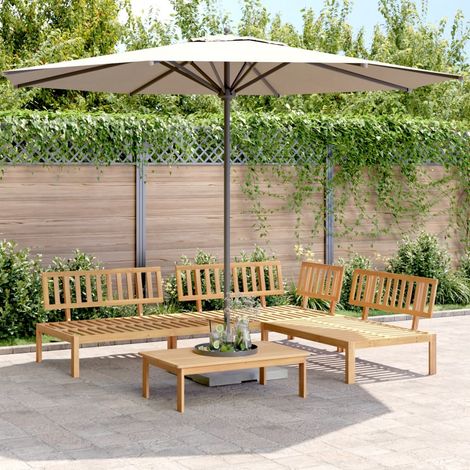 4-tlg. Garten-Sofagarnitur aus Paletten Massivholz Akazie (1/5)