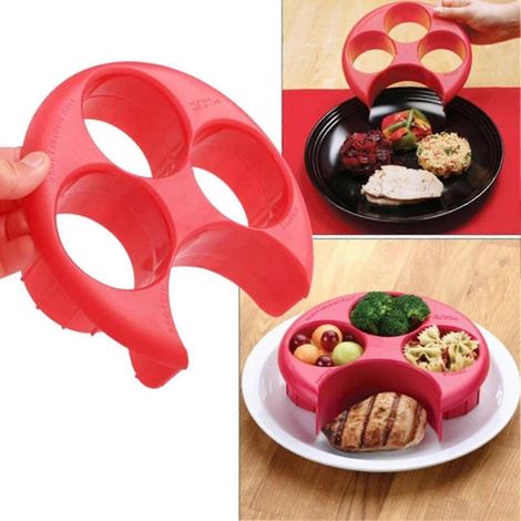 Portionskontrollteller mit präzisen runden Mulden, ideal für den Haushalt (1/3)