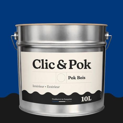 Peinture Bois Extérieur – POK BOIS - 10L - RAL 5002 - Bleu outremer- Résistante aux intempéries - Ne s'écaille pas